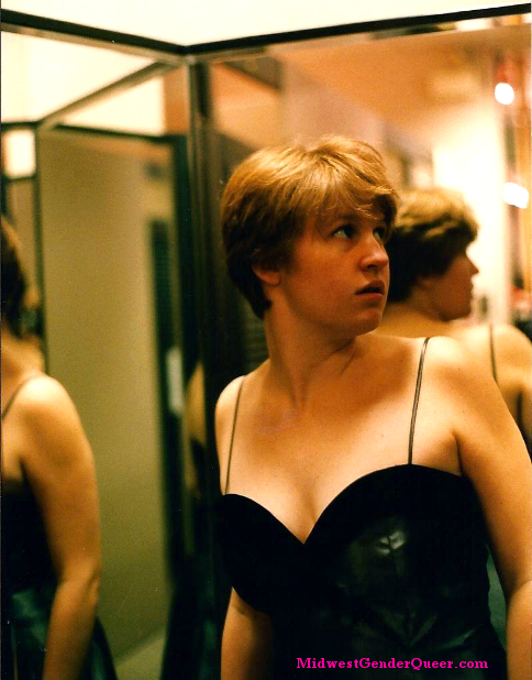 Store dressing room shoot, early 2000. I was deeply embarrassed by this picture because of the cleavage.